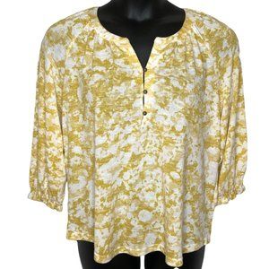 Rose & Olive Yellow and White Knit Top Size XL